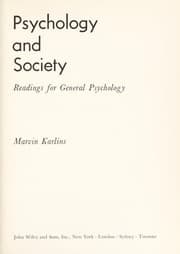 Cover of Psychology and society