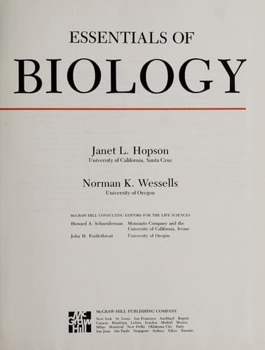 Cover of Essentials of biology