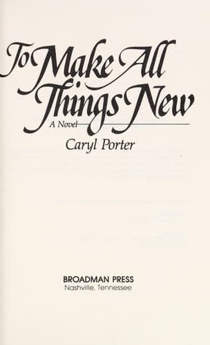 Cover of To make all things new