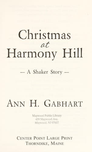 Cover of Christmas at Harmony Hill