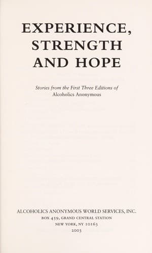Cover of Experience, strength and hope