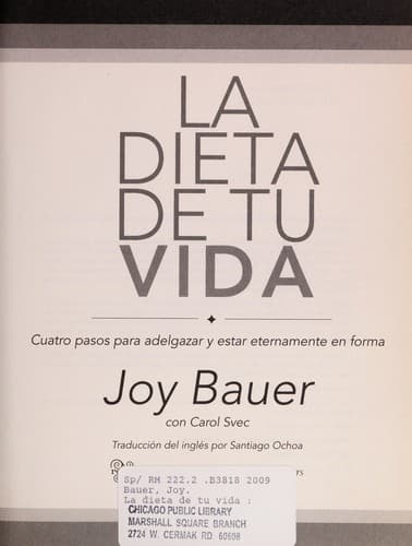 Cover of La dieta de tu vida