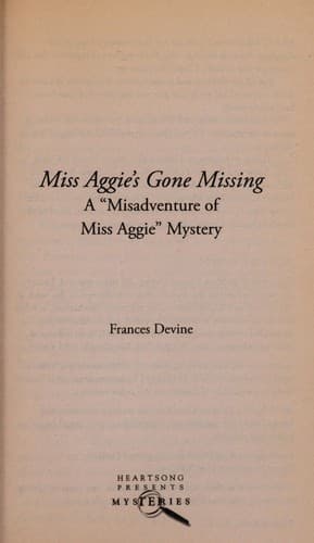 Cover of Miss Aggie's gone missing