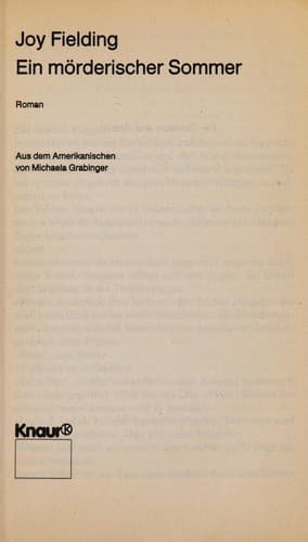 Cover of Ein mörderischer Sommer