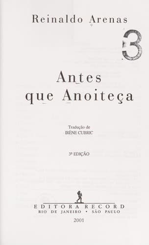 Cover of Antes que anoiteça