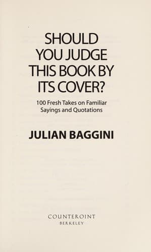 Cover of Should you judge this book by its cover?