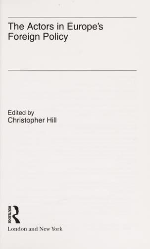 Cover of The actors in Europe's foreign policy