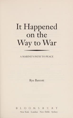 Cover of It Happened on the Way to War