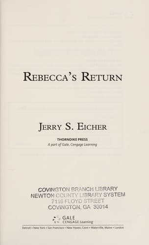 Cover of Rebecca's return