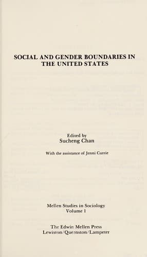 Cover of Social and gender boundaries in the United States