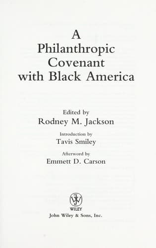Cover of Philanthropic Covenant with Black America