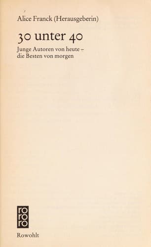 Cover of 30 unter 40