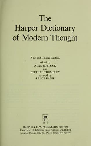 Cover of The Harper dictionary of modern thought
