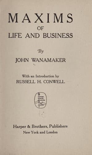 Cover of Maxims of life and business