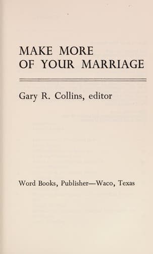Cover of Make more of your marriage