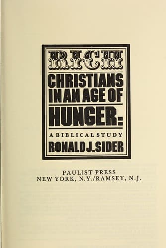 Cover of Rich Christians in an Age of Hunger
