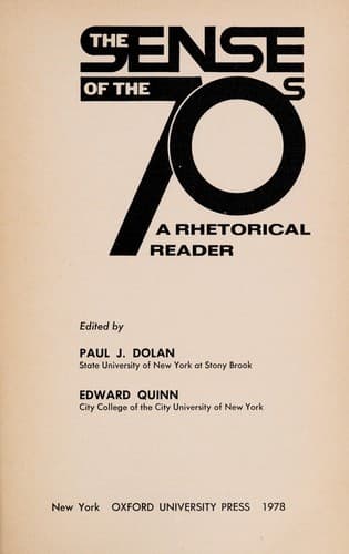 Cover of The Sense of the 70s
