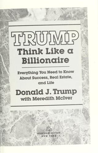Cover of Trump: Think Like a Billionaire