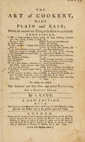 Cover of The art of cookery, made plain and easy: which far exceeds any thing of the kind yet published ...