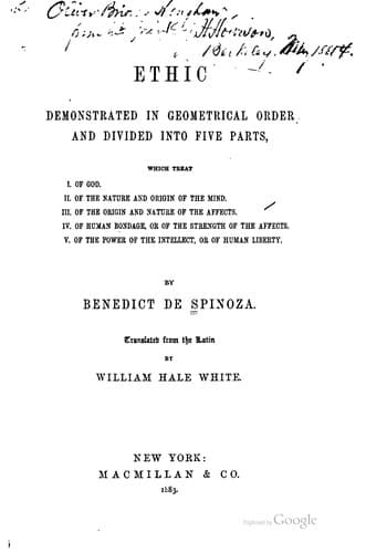 Cover of Ethic Demonstrated in Geometrical Order: And Divided Into Five Parts, which ...