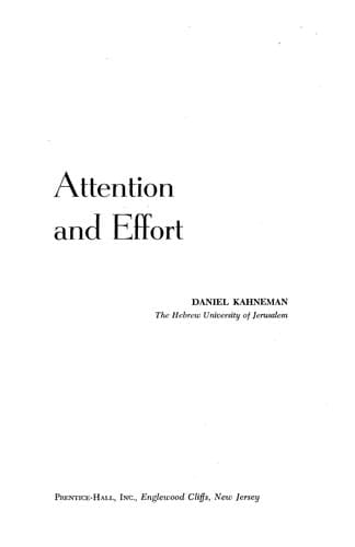 Cover of Attention and effort.