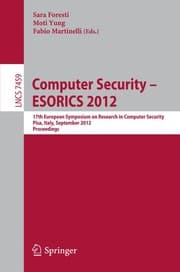 Cover of Computer Security – ESORICS 2012