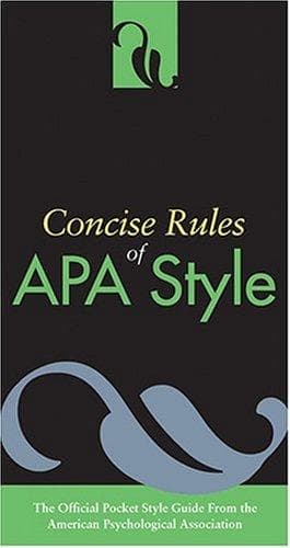 Cover of Concise Rules Of Apa Style (Concise Rules of the American Psychological Association (APA) Style)