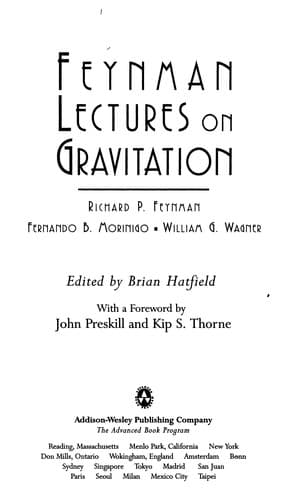 Cover of Feynman Lectures on Gravitation