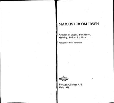 Cover of Marxister om Ibsen