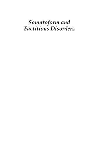 Cover of Somatoform and Factitious Disorders