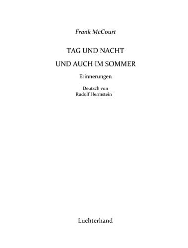 Cover of Tag und Nacht und auch im Sommer