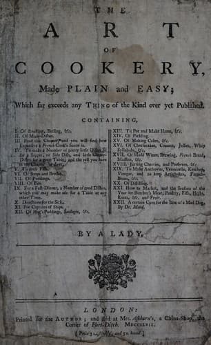 Cover of The art of cookery, made plain and easy