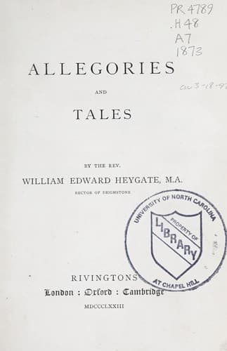 Cover of Allegories and tales