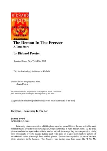 Cover of The demon in the freezer