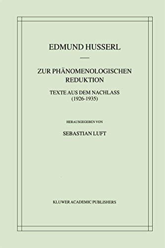 Cover of Zur Phänomenologischen Reduktion