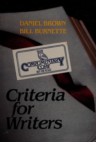 Cover of Criteria for Writers