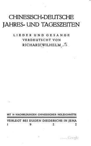Cover of Chinesisch-deutsche jahres- und tageszeiten