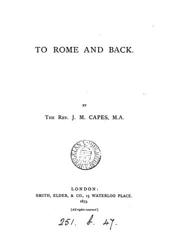 Cover of To Rome and back