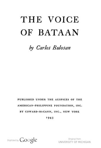 Cover of Voice of Bataan