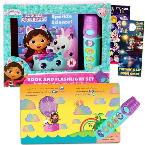 Cover of Gabby's Dollhouse Busy Books for Toddlers 2-4 Interactive Sound Book Set with Gabby's Dollhouse Storybook, Flashlight, Stickers, More Learning Skills Interactive Book for Girls