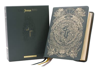 Cover of Jesus Bible Artist Edition, NIV, Genuine Leather, Calfskin, Green, Limited Edition, Comfort Print