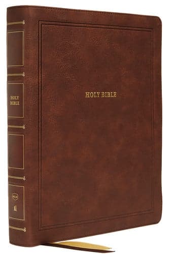 Cover of NKJV, Reference Bible, Wide Margin, Leathersoft, Brown, Red Letter Edition, Comfort Print