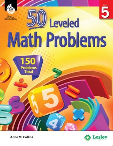 Cover of 50 Leveled Math Problems, Level 5