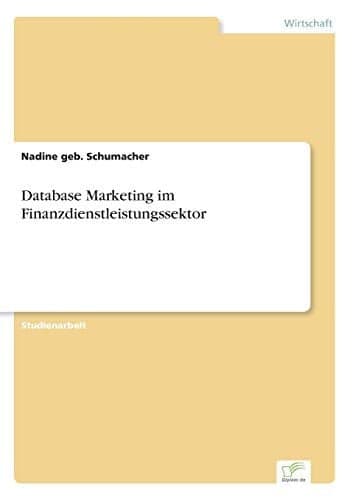 Cover of DATABASE MARKETING IM FINANZDIENSTLEISTUNGSSEKTOR