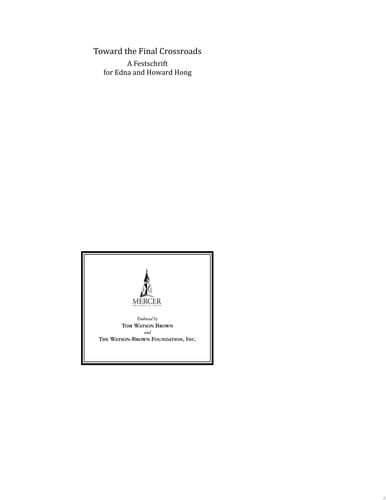 Cover of Toward the final crossroads
