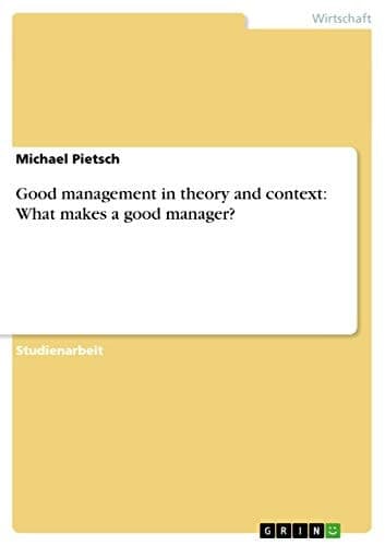 Cover of Good Management in Theory and Context