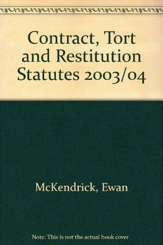 Cover of Contract, Tort and Restitution Statutes