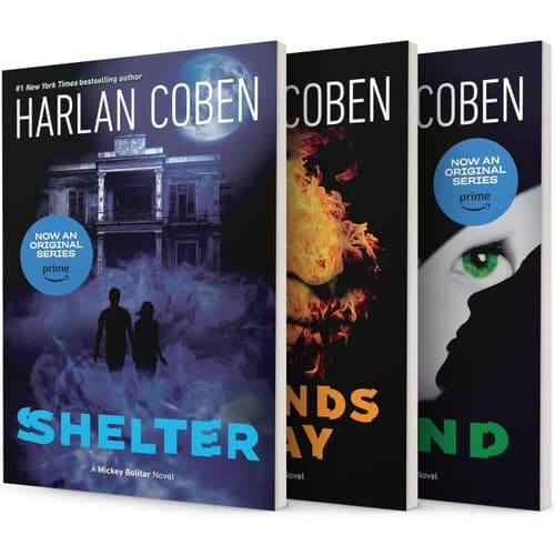 Cover of Mickey Bolitar Novel Series. 3 Books Collection Set. Shelter, Seconds Away, Found by Harlan Coben