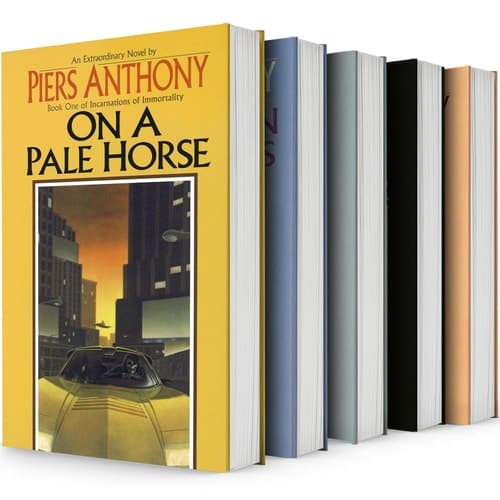 Cover of Incarnations of Immortality Series, Vol. 1-5, Set of 5 Book. on a Pale Horse, Bearing an Hourglass, with a Tangled Skein, Wielding a Red Sword, Being a Green Mother by Piers Anthony