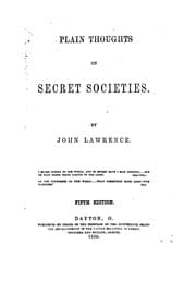 Cover of Plain Thoughts on Secret Societies